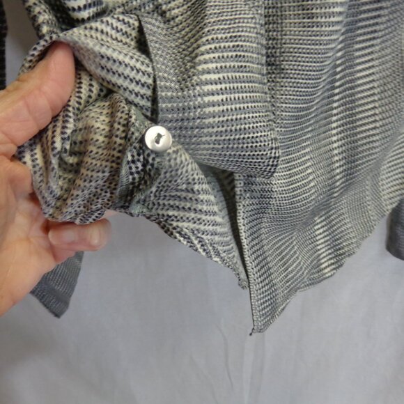 Kenneth Cole New York Size 4 100% Silk Blouse Black/White - Picture 8 of 16